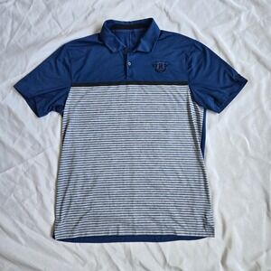 Nike TW Tiger Woods Golf Polo Dri Fit Mens sz Medium Blue Colorblock w/logo